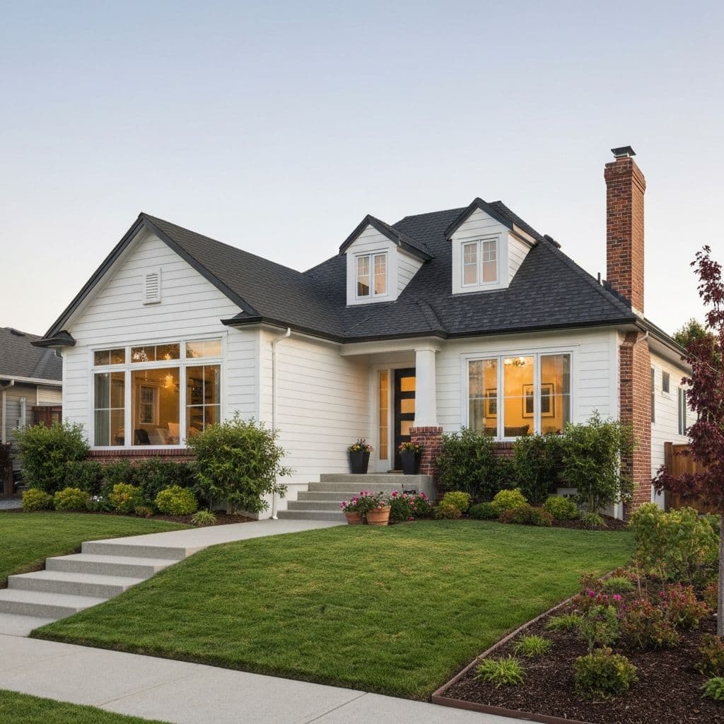 Well-maintained single-family residential property exterior